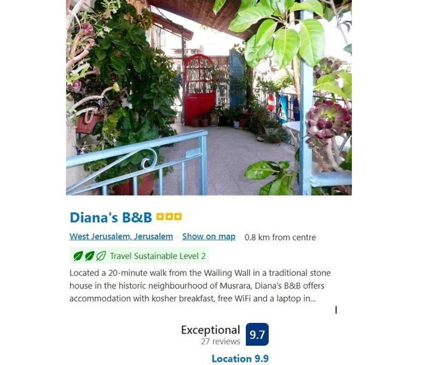 Diana'S B&B Jerusalem Exterior photo
